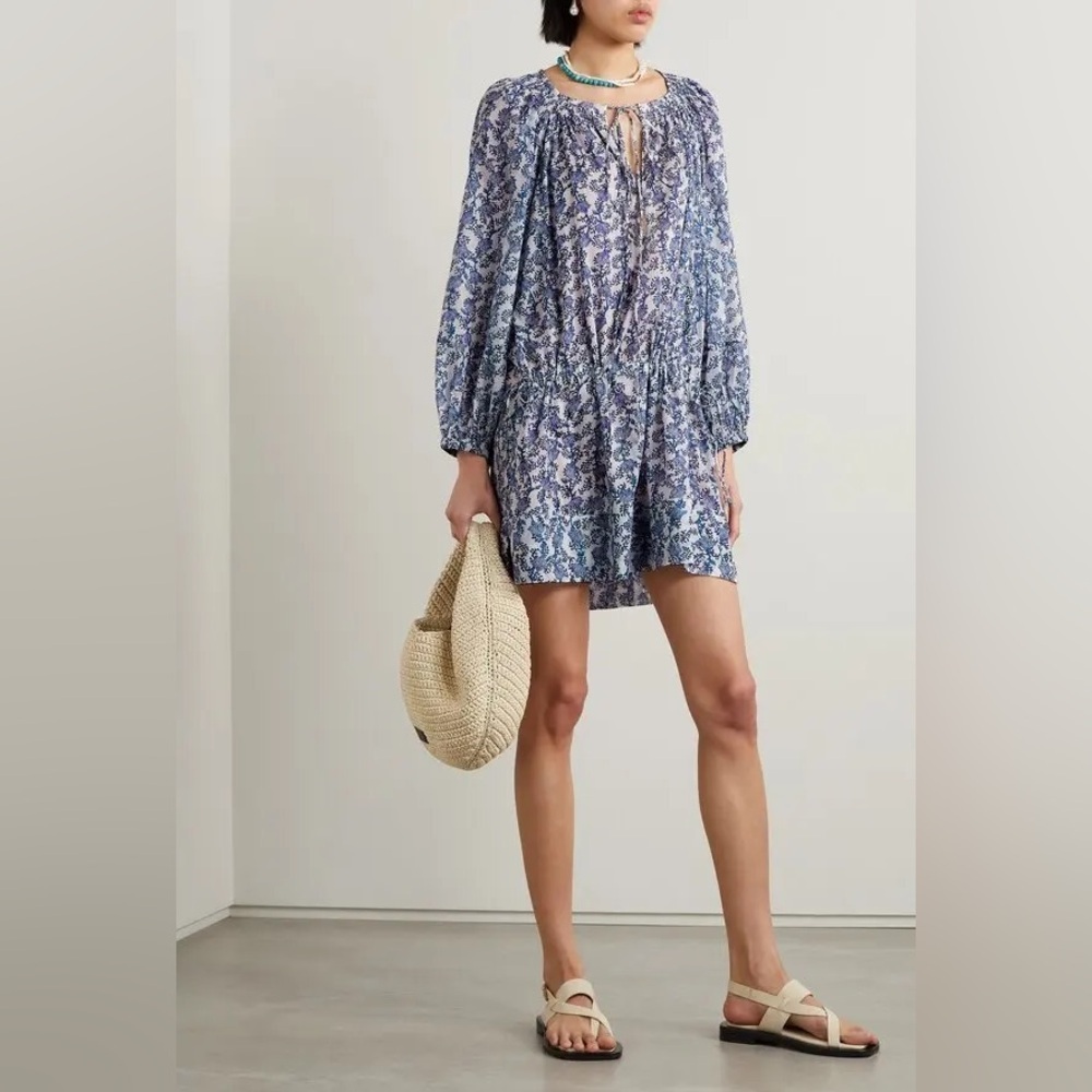 ISABEL MARANT ÉTOILE Parsley Floral-Print Cotton-Voile Mini Dress- Size 34/ 2
